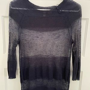 Sheer cotton/linen long sleeve pullover